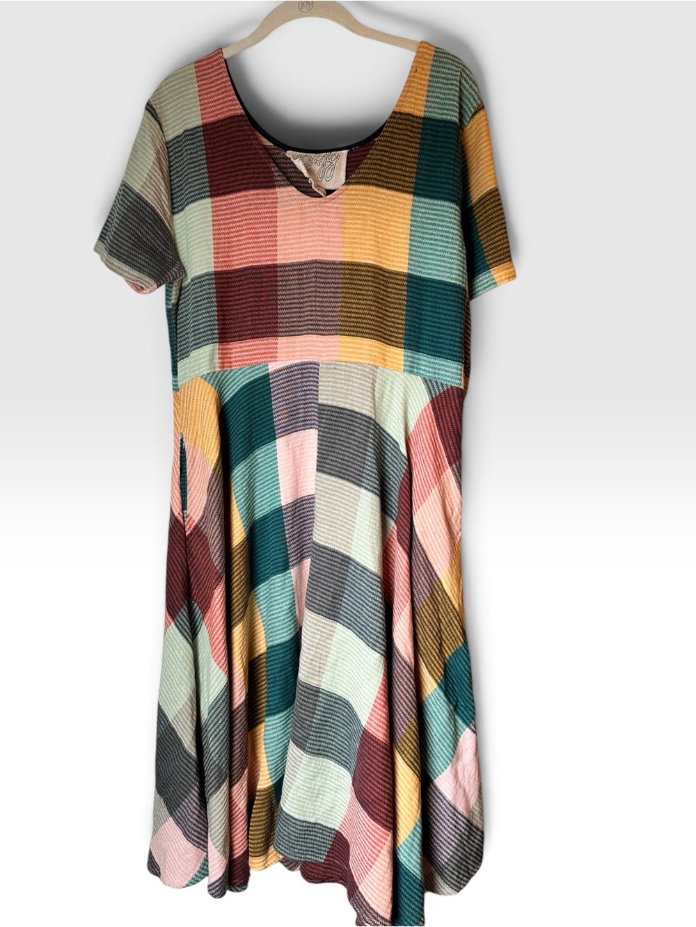 Ace & Jig Luella plaid dress with pockets in color Sandstone